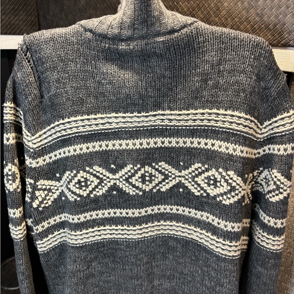 vintage Y2K American Eagle Outfitters Charcoal and Cream Cardigan size Large - Picture 3 of 7